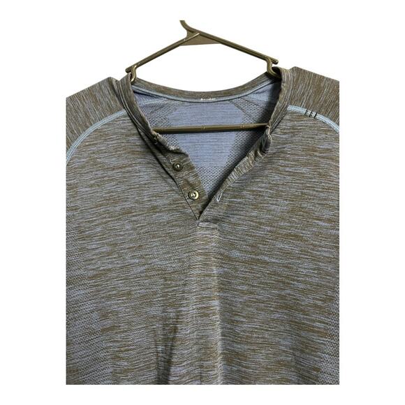 Lululemon Men's Blue Heathered Henley S Small Athletic Workout Gym Top shirt - Picture 3 of 6